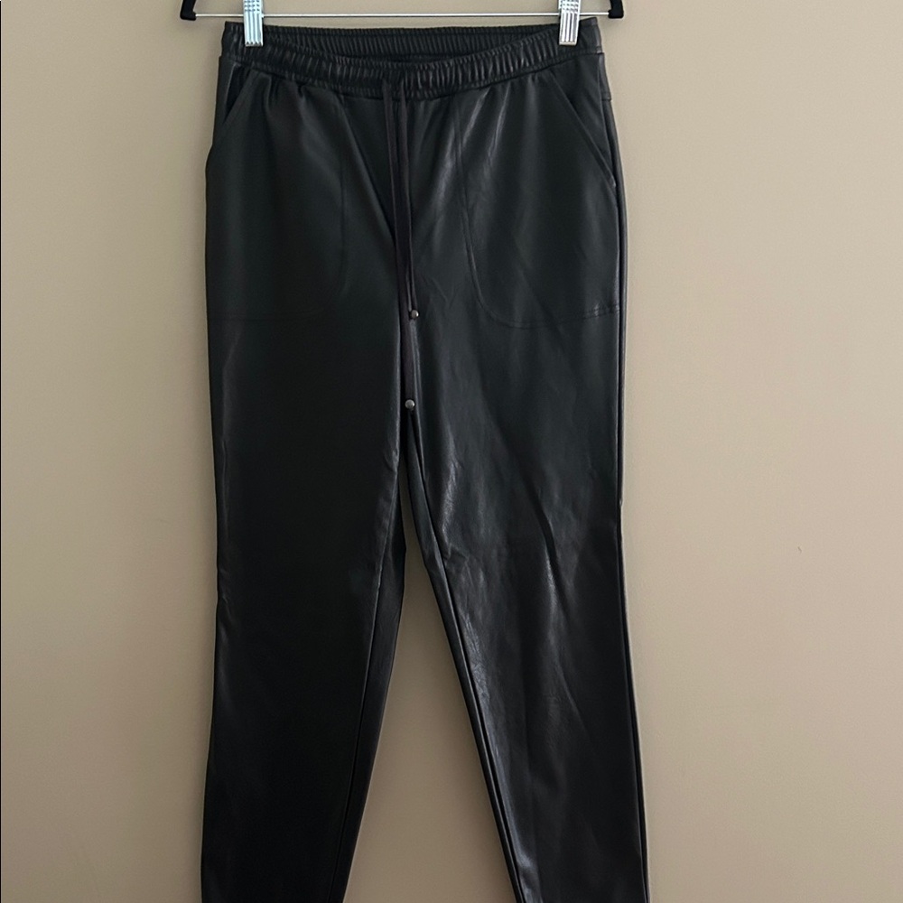 Max Studio Faux Leather Black Pants Size Medium